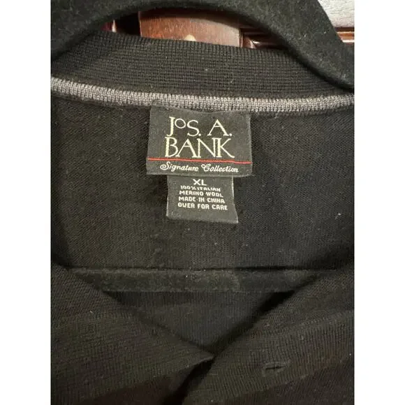 Jos A Bank Signature Collection Black 100% Merino Wool Long Sleeve Size XL - Picture 3 of 3